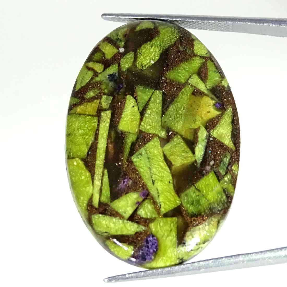 27.00Cts Treated Stichtite Jasper Copper Turquoise Oval Cabochon Loose Gemstone